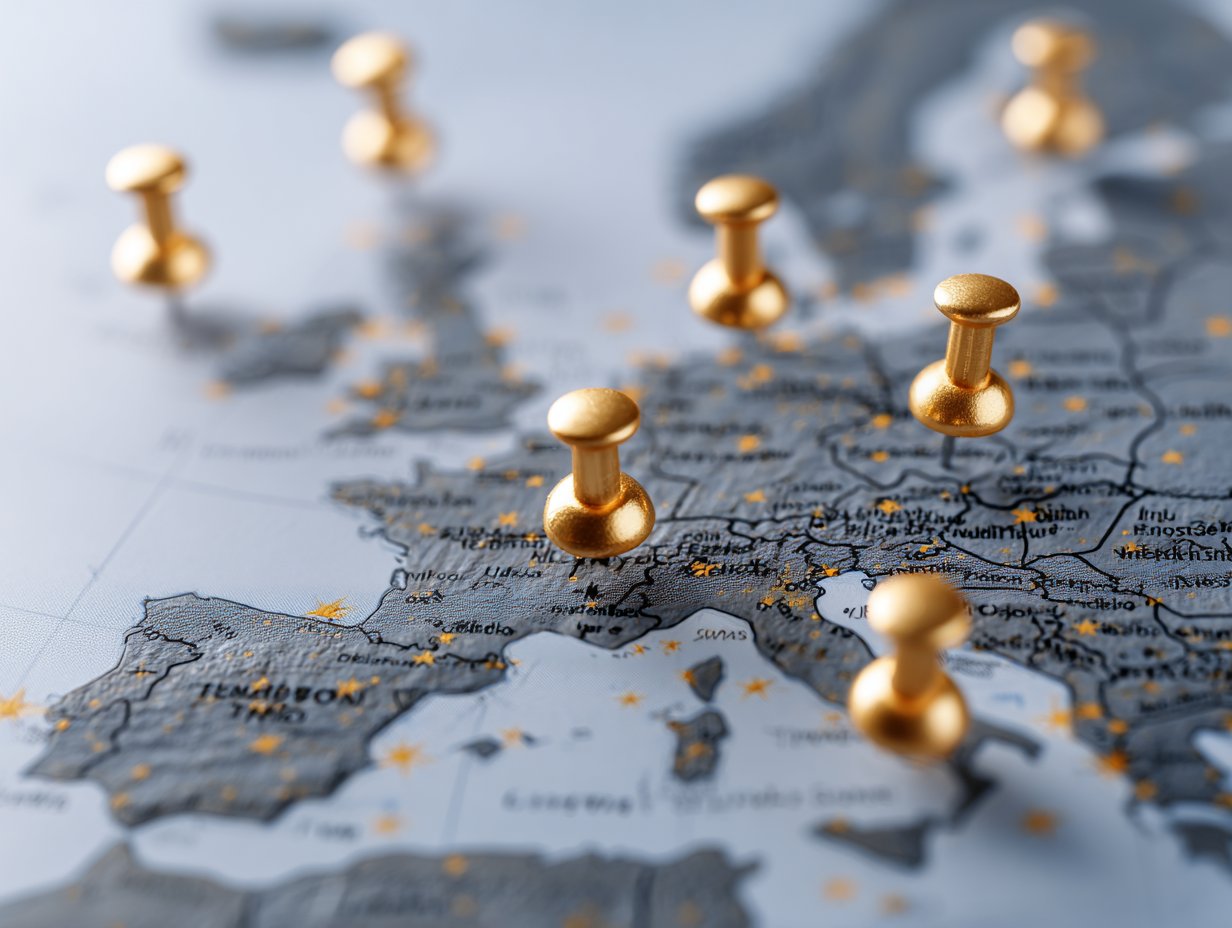 How to find a distributor in Europe for tech products - map of European retail distribution network